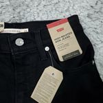 Levi's High Waisted Mom Jeans Tapered Stretch Size 24 x 29 Black High Rise Photo 4