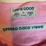 Life is Good  Hoodie Women's Size S Pink Logo Minimalist Photo 3