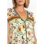 Johnny Was NWOT  Felix Trapeze Midi Dress Floral Size XXS Short-sleeved V-neck Photo 3