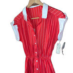 NWT Pin Up Style Red Pinstripe Dress Montgomery Ward Dress Size M Photo 1