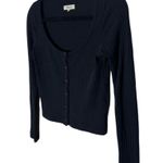 Madewell  Ribbed Cardigan Crop Tee - Black Size S Photo 3