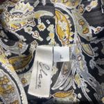 Elan Boho Paisley Tiered Mini Dress Size L Long Sleeve Tie Neck Lined Flow Dress Photo 7