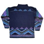 Sigrid Olsen Vintage 80s/90s  Abstract Coogi Style Mockneck Pullover Knit Sweater Photo 1