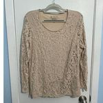 Chico's Blouse Large Beige Lace Overlay Y2k Style Fairy Grunge Boho Hippie Photo 0
