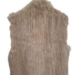 Love Token NEW  Genuine Rabbit Fur Color Latte Winter Holiday Cozy Vest Size L Photo 7