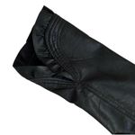 HOT IN HOLLYWOOD BLACK FAUX LEATHER PLEATHER RUFFLE TRIM JACKET M Size M Photo 3