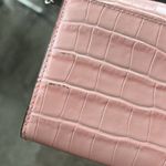 Ralph Lauren NEW Embossed Leather Medium Adair Bag, Pink Silver-Tone Photo 4