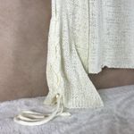 MINKPINK Ivory Sheer Knit Lace up Bell Sleeve Off The Shoulder Sweater MEDIUM Photo 3