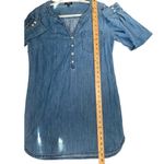 EXPRESS Womens Blue Denim Mini Shirt Dress, Small Photo 5