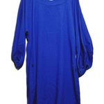 Single, women’s size small, long sleeve, midi, sheer, lightweight dress Blue Photo 0