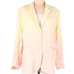 Nicole Miller Vintage 90s  Oversized Linen Blazer Yellow Pink Gradient Ombre sz M Photo 1