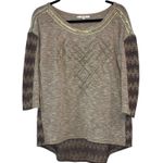 Miss Me Tan & Brown High Low Sweater Top Photo 0