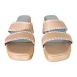 FRANCES VALENTINE Leather Sandals Clogs Wooden Soles Platform Slides Italy 9 EUC Blue Photo 4