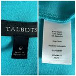 Talbots Sheath Dress Wide Round Neck Short Sleeves Teal Aqua Blue Women’s Size 6 Photo 8