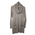 NY&C Knitted Cowl Neck Off the Shoulders Mini Sweater Dress in Tan Size M Photo 5