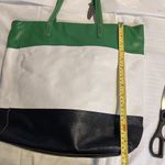 Cynthia Rowley Green White Blue Color Block Leather Purse Shoulder Bag Tote Photo 6