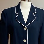 Neiman Marcus  Navy Blue, White Trim Blazer Photo 1