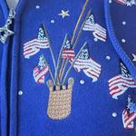 Quacker Factory Patriotic Embroidered Embellished Zippered Hoodie Photo 7
