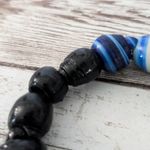 Vintage Stretch Bracelet Cream, Blue, Black Tones Photo 2