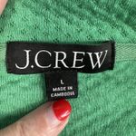 J.Crew Sz L Terry Half -Zip Pointelle Sweatshirt Green Drawstring Long Sleeves Photo 5