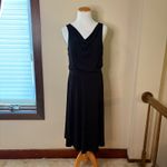 Anthropologie Maeve  Black Sleeveless Cowl‎ Neck Midi Flowy Dress - Medium Photo 2
