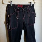 Tripp NYC  Goth Punk Emo Y2K Black Low Rise‎ Skinny Jeans Size 9 D Ring Photo 2