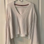 Free People  White V-Neck Sweater Photo 2