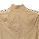 Lilly Pulitzer Tan Half-Zip Popover Jacket Crochet Mock Neck Small Lightweight Photo 5
