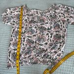 Lucky Brand  Peasant Top Womens Small White Floral SS Shirt Blouse Boho Hippie Photo 7