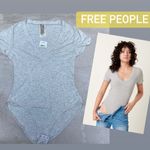 Free People  Light Grey "Oh My Bodysuit " Size Medium. Photo 1