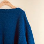 April Cornell Vintage Wool Cardigan Knit Sweater Blue Button Front sz L Size L Photo 3