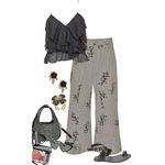 Rumored Tango Top Tiered Ruffles Shimmer Feminine Sheer MEDIUM Boho Feminine Black Photo 3