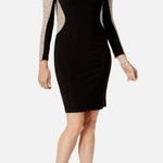 XScape  Beaded Bodycon Dress black Gold SZ 10 Cocktail Formal Dressy Keyhole Photo 0