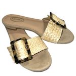 Scoop rolie natural straw design slip ons Brown Size 8.5 Photo 1