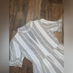 Gianni Bini  Eryn Crochet Stripe Midi Dress XS Gray and White 120$ spring boho Photo 3