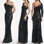 Sachin + Babi  Womens Greta Black Sequin Gown Dress Photo 1