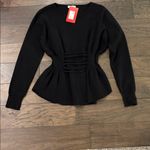 NWT Evereve Jamison Cinch Waist sweater Sz M Black Size M Photo 4