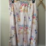 Christopher & Banks  Large Petite Pink Floral Skirt Easter Church Photo 0