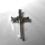 NIP Autom Nostalgic Lenten Nail Cross Silver Tone 3/4" Tie Tac/Lapel Pin Photo 1