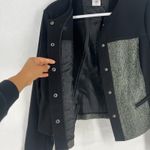 CAbi Blazer Textured Tweed Blazer Jacket Womens Large Black Cotton Snap Button Photo 4