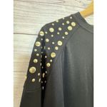 Michael Kors BLACK Ribbed Gold Stud Crew Neck Sweater Size SMALL NWT Brown Photo 2