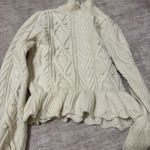 ZARA  cable knit ruffle sweater size medium  Photo 1