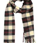 Burberry  Cashmere Vintage Check Black Striped Logo Fringed Scarf Photo 6