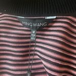 Ming Wang NWT  Pink and Black Striped Side Buttoned Sweater Cardigan‎ Vest Sz M Photo 3