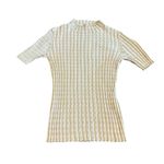 Lafayette 148 Gingham Responsible Matte Crepe Short Sleeve Sweater Stretch XS White Photo 1