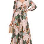 Amazon NWT Floral V-Neck Button Up Maxi Dress Size L Photo 0