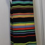 Halogen Black & Rainbow Stripe Sleeveless Shift Dress - Size Medium Photo 11