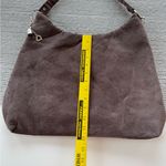 Bella Russo Brown Mocha Silver Faux Suede Large Slouchy Shoulder Tote Hobo Bag Photo 7