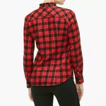 J.Crew  Buffalo Flannel Blouse Red Plaid Long Sleeve Preppy Buttoned Women’s Sz M Photo 1