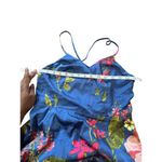 Lulus  Maxi Dress With Tie Floral Print Criss Cross Back High Slit Cruise Prom M Photo 7